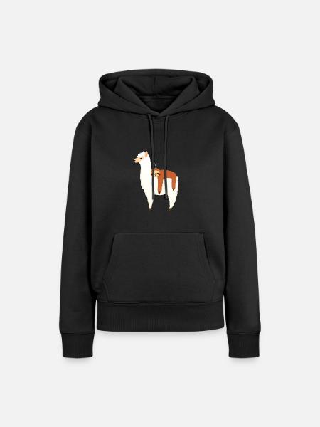 Sloth Sleeping On Alpaca - Dame Premium hoodie, økologisk bomuld - sort