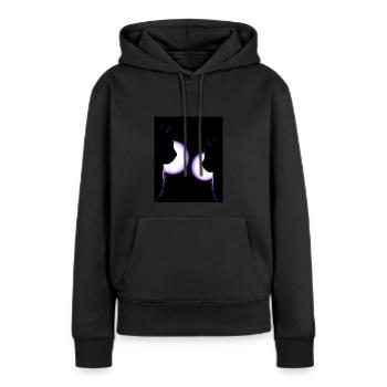 Chats à la discothèque - Sweat à capuche Premium bio Femme - noir - Devant - Julia (174cm)