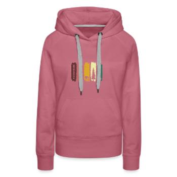 Südharz Merch - Rothesütte - Frauen Premium Bio Hoodie - Malve - Vorne - Isabella (175cm)