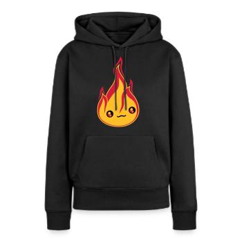 gesicht suess niedlich klein comic cartoon feuer f - Frauen Premium Bio Hoodie - Schwarz - Vorne - Julia (174cm)