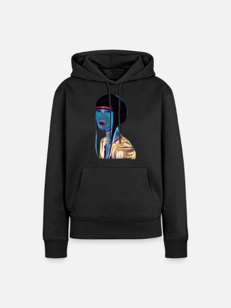 Geisha - Frauen Premium Bio Hoodie - Schwarz