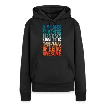 5th anniversary gift, 5th wedding anniversary gift - Frauen Premium Bio Hoodie - Schwarz - Vorne - Julia (174cm)