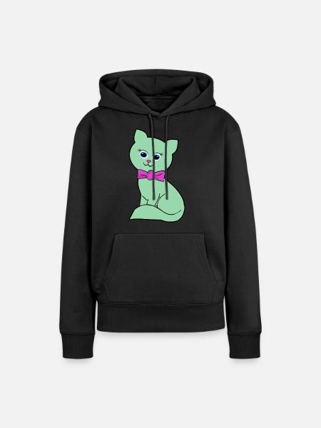 kitty - Frauen Premium Bio Hoodie - Schwarz