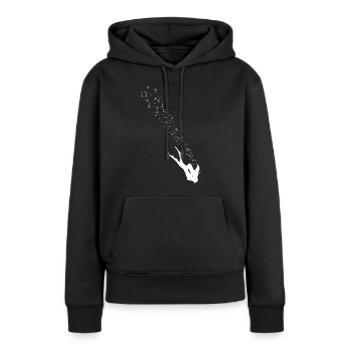 Bulles de Plongeuse - Sweat à capuche Premium bio Femme - noir - Devant - Julia (174cm)