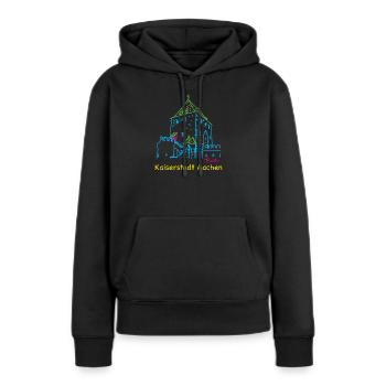 Kaiserstadt Aachen, Handzeichnung Ponttor - Frauen Premium Bio Hoodie - Schwarz - Vorne - Julia (174cm)