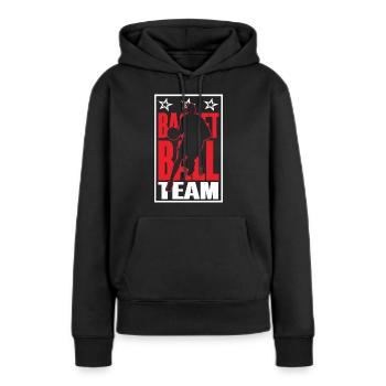 Équipe de basket-ball - Sweat à capuche Premium bio Femme - noir - Devant - Julia (174cm)