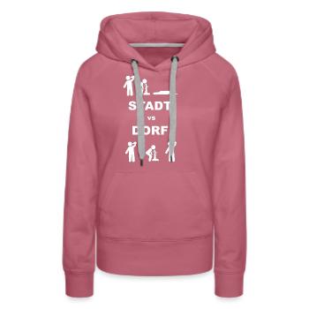 Dorf Dorfkind Land Landleben Bier Alkohol lustig - Frauen Premium Bio Hoodie - Malve - Vorne - Isabella (175cm)