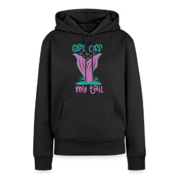 Descends de ma queue mermaid design plage d’été - Sweat à capuche Premium bio Femme - noir - Devant - Julia (174cm)