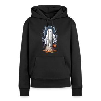 Halloween sorcière heure fantôme à la recherche de bonbons - Sweat à capuche Premium bio Femme - noir - Devant - Julia (174cm)