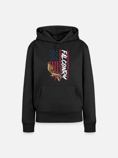 Falknerei Ornithologie Geschenk - Frauen Premium Bio Hoodie - Schwarz