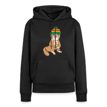 Chat mignon - Sweat à capuche Premium bio Femme - noir - Devant - Julia (174cm)