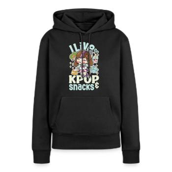 Motif coréen à la mode pour les fans de K-pop idée cadeau - Sweat à capuche Premium bio Femme - noir - Devant - Julia (174cm)