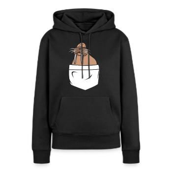 Walross - Frauen Premium Bio Hoodie - Schwarz - Vorne - Julia (174cm)