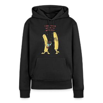 Romantic French Fries - Women’s Premium Organic Hoodie - black - Front - Julia (174cm)