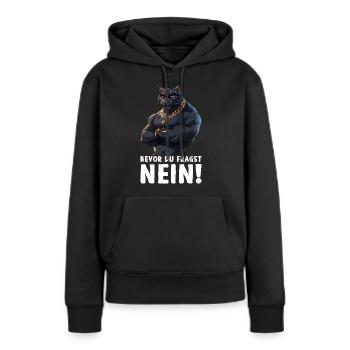 avant que vous ne demandiez à aucun jaguar - Sweat à capuche Premium bio Femme - noir - Devant - Julia (174cm)