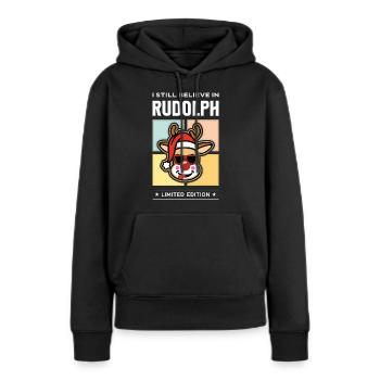 Rudolph - Sweat à capuche Premium bio Femme - noir - Devant - Julia (174cm)