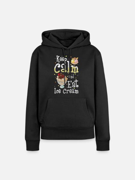 Softeis Kugel Strand Creme - Frauen Premium Bio Hoodie - Schwarz