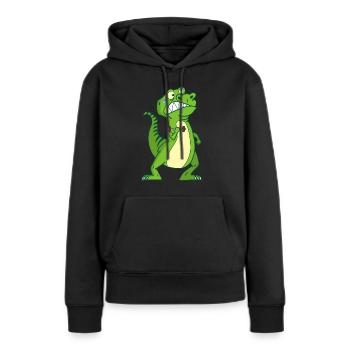 Tyrannosaurus rex und Handfeuerwaffen - Frauen Premium Bio Hoodie - Schwarz - Vorne - Julia (174cm)