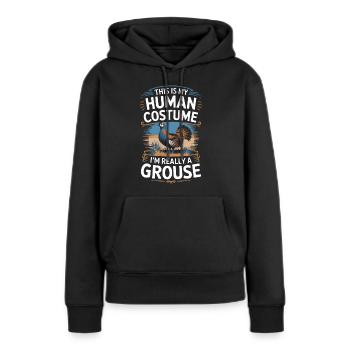 Auerhahn - Frauen Premium Bio Hoodie - Schwarz - Vorne - Julia (174cm)