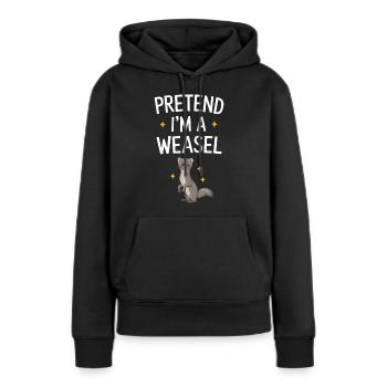 Wiesel - Frauen Premium Bio Hoodie - Schwarz - Vorne - Julia (174cm)