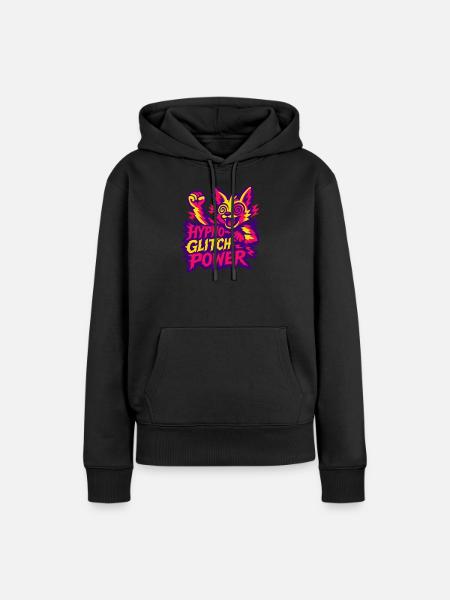 Hypno Glitch Power! - Frauen Premium Bio Hoodie - Schwarz