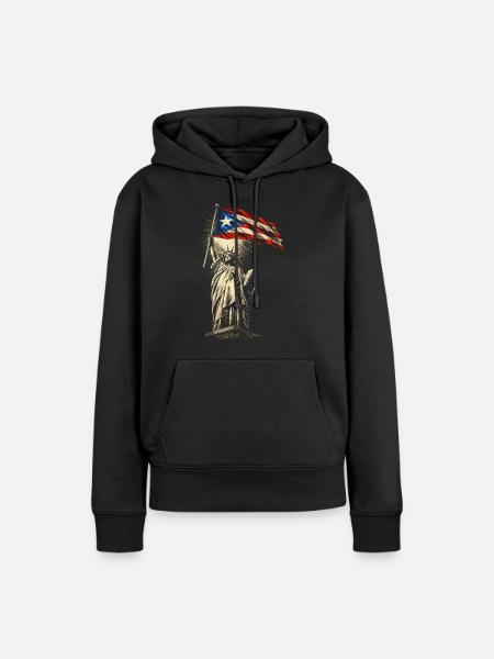 Puerto Rico Boricua - Frauen Premium Bio Hoodie - Schwarz