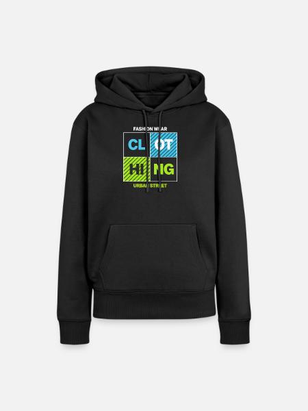 KLEIDUNG Urban Block — Neonschwarz - Frauen Premium Bio Hoodie - Schwarz
