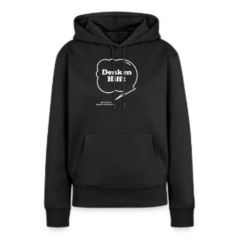 Denken Hilft Lustiger Sarkasmus - Frauen Premium Bio Hoodie - Schwarz - Vorne - Julia (174cm)