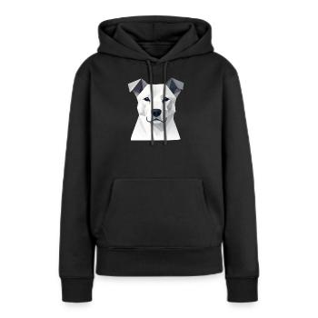 Portrait de chien géométrique - Sweat à capuche Premium bio Femme - noir - Devant - Julia (174cm)