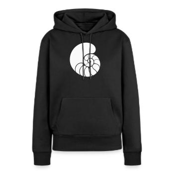 Coquille à motif spiral - Sweat à capuche Premium bio Femme - noir - Devant - Julia (174cm)