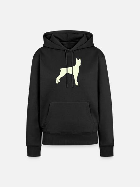 Hundesilhouette im Minimalstil - Frauen Premium Bio Hoodie - Schwarz