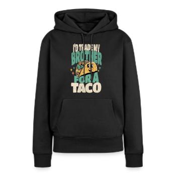 Taco - Sweat à capuche Premium bio Femme - noir - Devant - Julia (174cm)