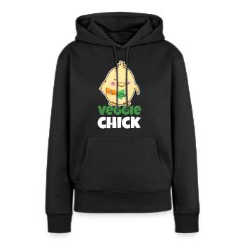 Vegetarierin Vegetarier Vegan Geschenkidee - Frauen Premium Bio Hoodie - Schwarz - Vorne - Julia (174cm)