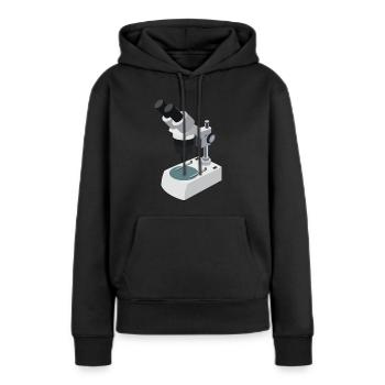 microscope - Sweat à capuche Premium bio Femme - noir - Devant - Julia (174cm)