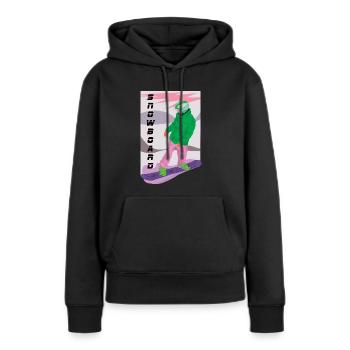 Snowboarden der coole Freizeitsport im Winter - Frauen Premium Bio Hoodie - Schwarz - Vorne - Julia (174cm)