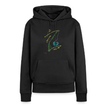 Algus par Ezra Spirit - Sweat à capuche Premium bio Femme - noir - Devant - Julia (174cm)