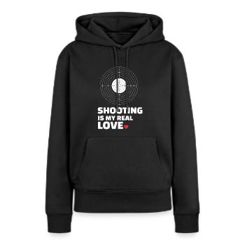 Ich Liebe Das Schießen - Frauen Premium Bio Hoodie - Schwarz - Vorne - Julia (174cm)