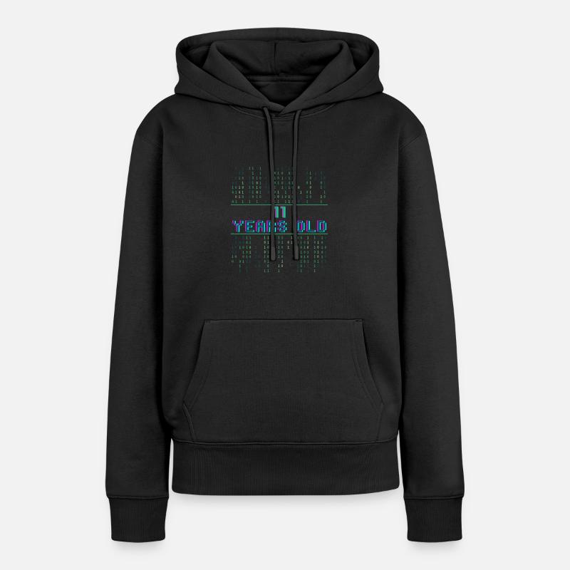 3. Geburtstag 3 Jahre alt Binärcode Coder - Frauen Premium Bio Hoodie - Schwarz