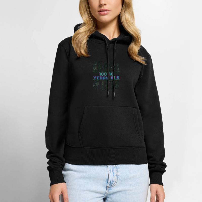 38e anniversaire Codeur de code binaire de 38 ans Sweat à capuche Premium bio Femme