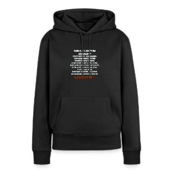 Die Lebensmittel Industrie trickst wo es nur geht - Frauen Premium Bio Hoodie - Schwarz - Vorne - Julia (174cm)