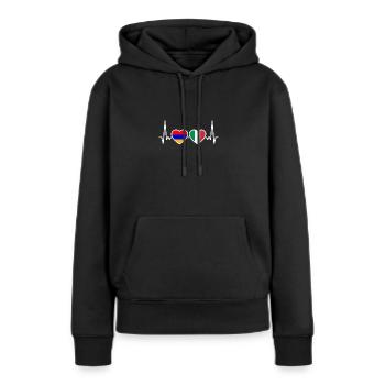 Armenien Italien Herzschlag Flagge Armenier - Frauen Premium Bio Hoodie - Schwarz - Vorne - Julia (174cm)