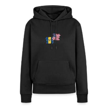 Barbados USA Flagge Amerikanisch Barbados - Frauen Premium Bio Hoodie - Schwarz - Vorne - Julia (174cm)