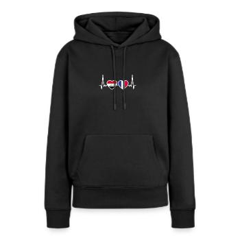 Irak Frankreich Herzschlag Flagge Iraker - Frauen Premium Bio Hoodie - Schwarz - Vorne - Julia (174cm)