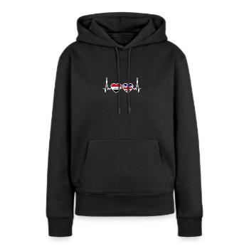 Irak UK Herzschlag Flagge Britisch Iraker - Frauen Premium Bio Hoodie - Schwarz - Vorne - Julia (174cm)