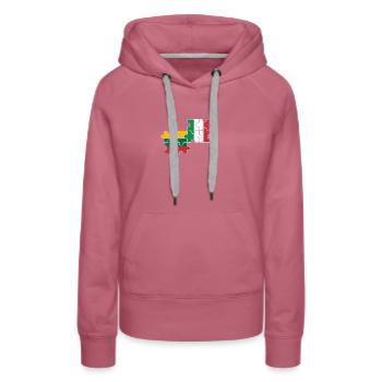 Lithuania Italy Vintage Flag Italian Lithuanian - Women’s Premium Organic Hoodie - mauve - Front - Isabella (175cm)