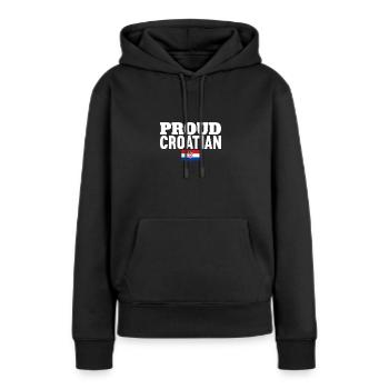 Fier croate Croatie Drapeau croate Croate - Sweat à capuche Premium bio Femme - noir - Devant - Julia (174cm)