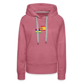 Mauritius Spain Vintage Flag Mauritian - Women’s Premium Organic Hoodie - mauve - Front - Isabella (175cm)