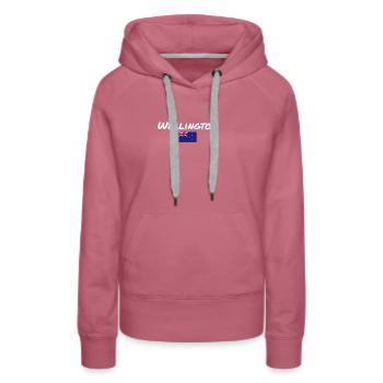 Wellington Nouvelle-Zélande Flag Nouvelle-Zélande - Sweat à capuche Premium bio Femme - mauve - Devant - Isabella (175cm)