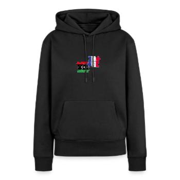 Libyen Frankreich Flagge Französisch Libyer - Frauen Premium Bio Hoodie - Schwarz - Vorne - Julia (174cm)