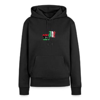 Libyen Italien Vintage Flagge Italienisch Libyer - Frauen Premium Bio Hoodie - Schwarz - Vorne - Julia (174cm)